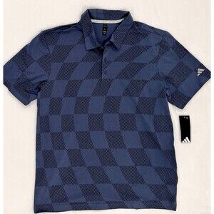 Adidas Golf Men’s Performance Polo Shirt Size XL Wavy Mesh Dusty Blue Black NWT